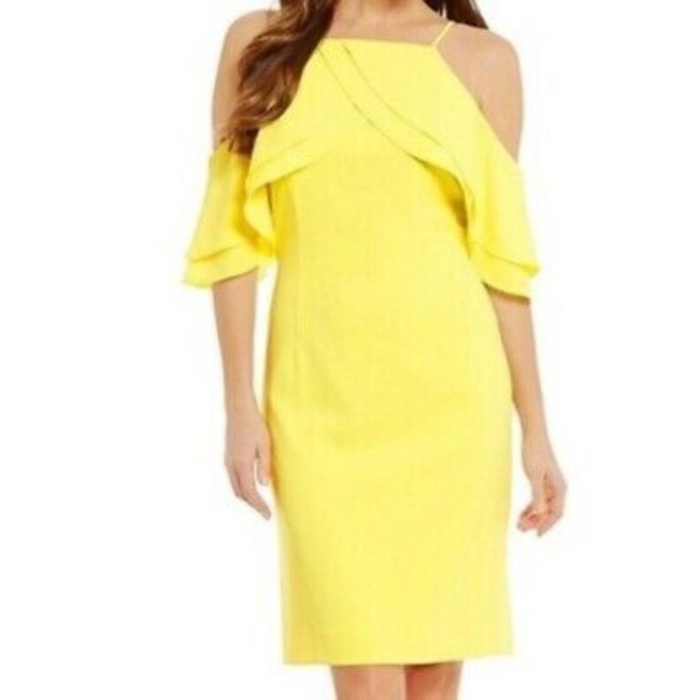 Antonio Melani Cold Shoulder Ruffle Sheath Dress